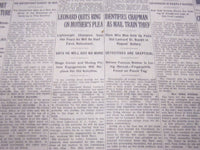 1925 JANUARY 16 NEW YORK TIMES - LEONARD QUITS RING, THOMAS FOLEY DIES - NT 5122