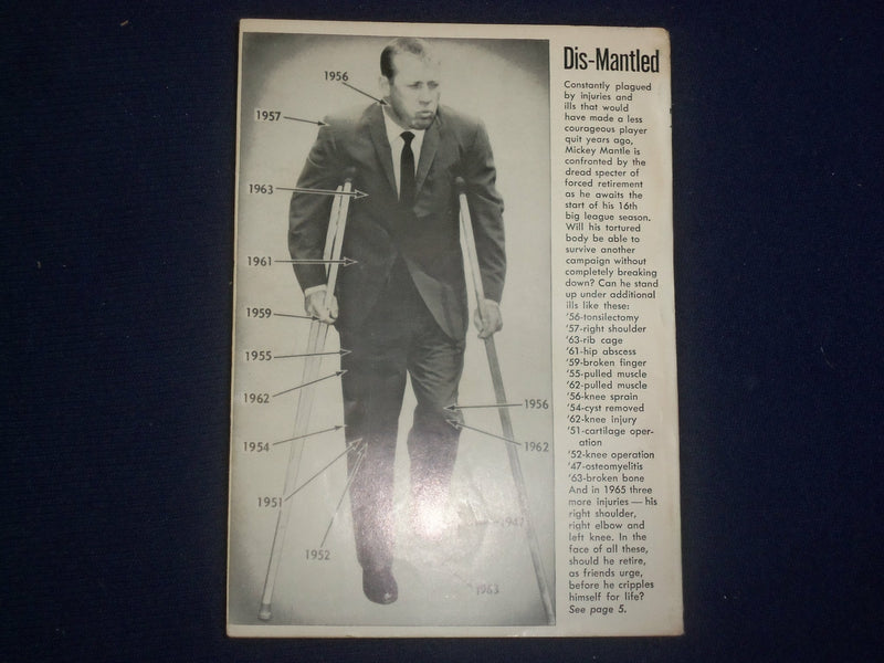 1966 FEBRUARY BASEBALL DIGEST MAGAZINE - WILLIE MAYS COVER - B 6752