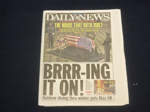 2020 SEP 26 NEW YORK DAILY NEWS NEWSPAPER-RUTH BADER GINSBURG LIES AT US CAPITOL