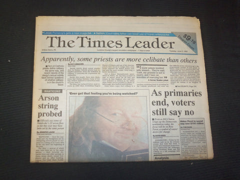 1992 JUNE 2 WILKES-BARRE TIMES LEADER - AS PRIMARIES END, VOTER SAY NO - NP 7532