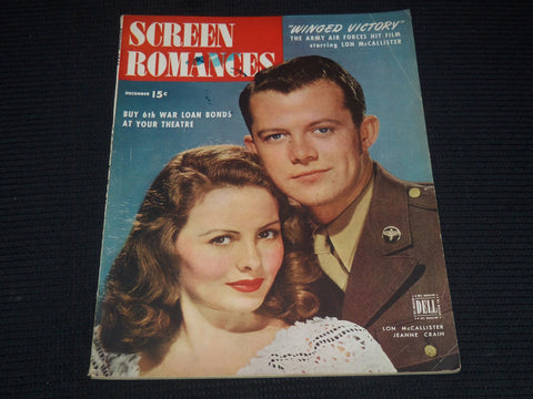 1944 DECEMBER SCREEN ROMANCES MAGAZINE - MCCALLISTER & JEANNE CRAIN - E 16367
