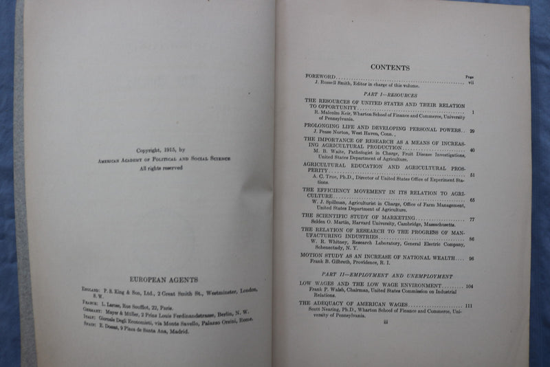1915 MAY THE AMERICAN INDUSTRIAL OPPORTUNITY - SOFTCOVER BOOK - K 2990