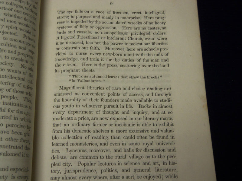 1849 UNIVERSITY OF VERMONT INAUGURAL ADDRESS BY WORTHINGTON SMITH - J 4416
