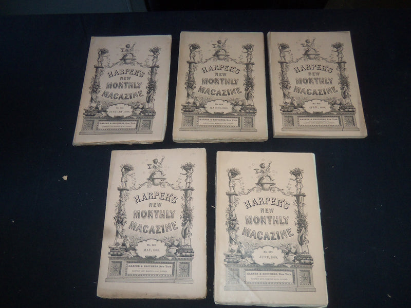 1888 HARPER'S MONTHLY MAGAZINE LOT 11 ISSUES- NICE ILLUSTRATIONS & ADS - WR 1418