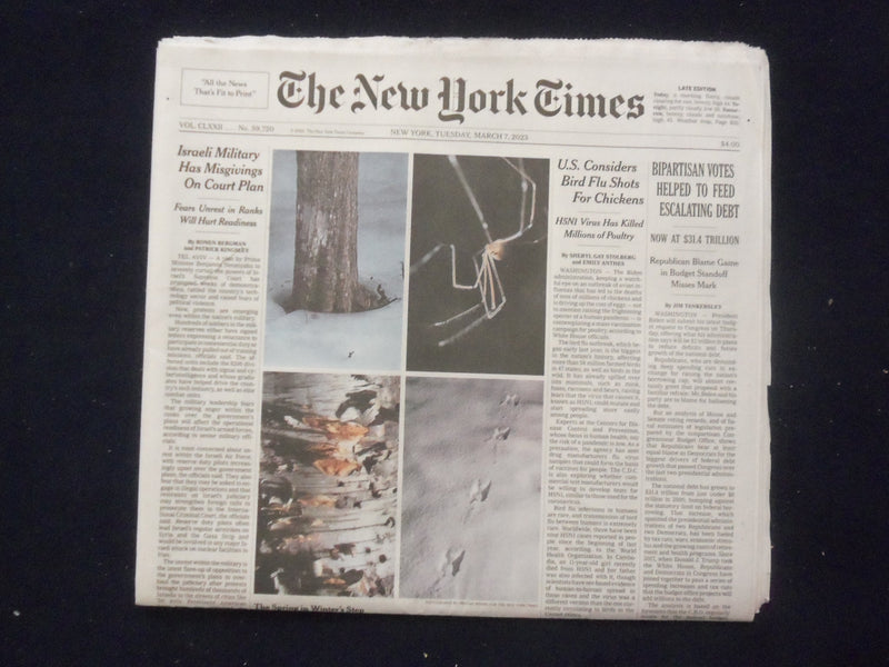 2023 MARCH 7 NEW YORK TIMES - ISRAELI MILITARY HAS MISGIVINGS ON COURT PLAN