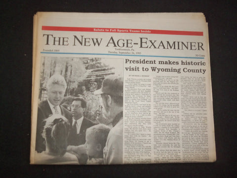 1995 SEP 26 THE NEW AGE-EXAMINER NEWSPAPER - CLINTON IN WYOMING COUNTY - NP 8268