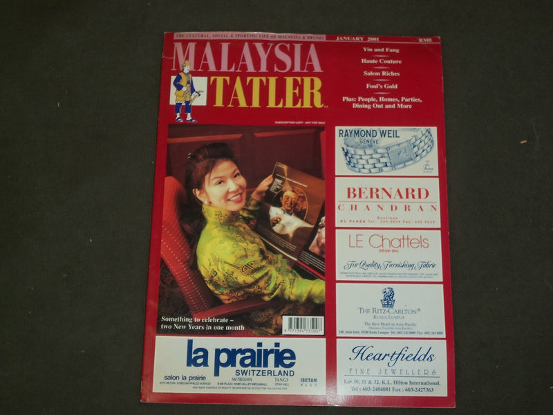 2001 JAN MALAYSIA TATLER MAGAZINE - NICE COVER, PHOTOS, ARTICLES & ADS - B 5086