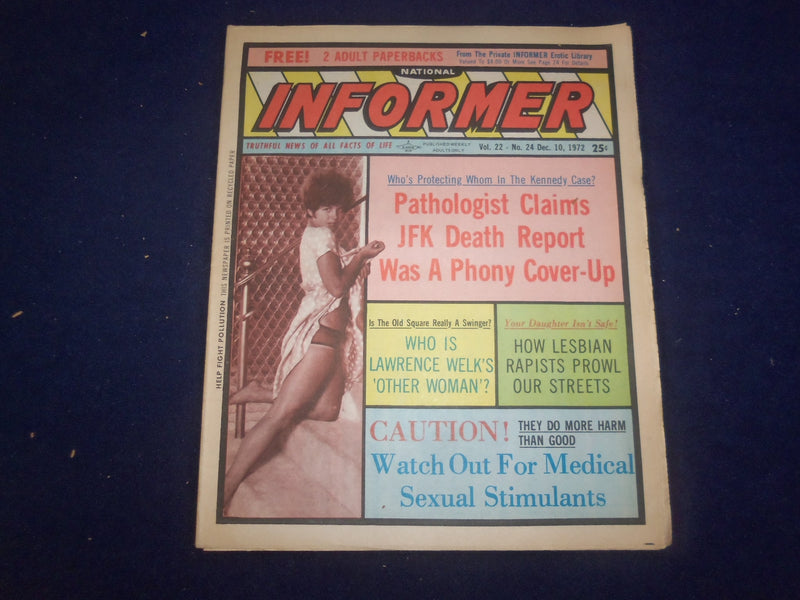 1972 DECEMBER 10 NATIONAL INFORMER NEWSPAPER-JFK DEATH REPORT COVER-UP - NP 7323