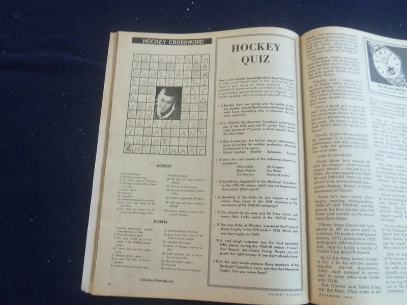 1966 DECEMBER HOCKEY PICTORIAL MAGAZINE - NICE COVER, PHOTOS & STORIES - ST 200R