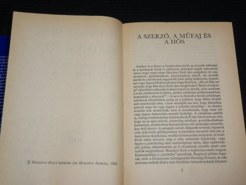 1985 HARSANYI ZSOLT HARDCOVER BOOK BY MATHIAS REX - HUNGARIAN TEXT - KD 7369