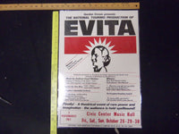 EVITA THEATRE POSTER - CIVIC CENTER MUSIC HALL - NATIONAL TOURING - P 264
