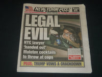 2020 JUNE 2 NEW YORK POST NEWSPAPER - LEGAL EVIL NYC LAWYER HANDED OUT MOLOTOV