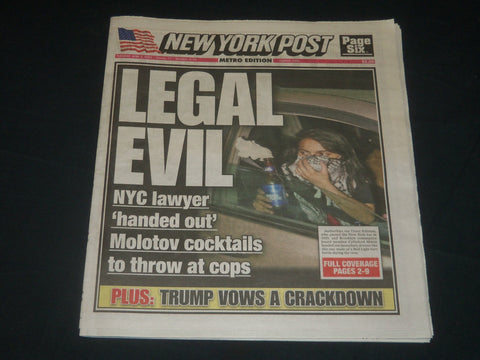 2020 JUNE 2 NEW YORK POST NEWSPAPER - LEGAL EVIL NYC LAWYER HANDED OUT MOLOTOV