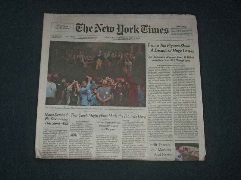 2019 MAY 8 NEW YORK TIMES - TRUMP TAX FIGURES SHOW A DECADE OF HUGE LOSES