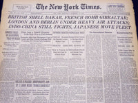 1940 SEPT 25 NEW YORK TIMES - BRITISH SHELL DAKAR FRENCH BOMB GIBRALTAR - NT 214