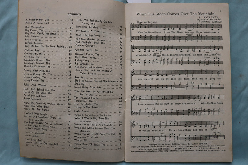 1936 AMERICAN COWBOY SONGS SOFTCOVER BOOK BY HUGO FREY - K 3377