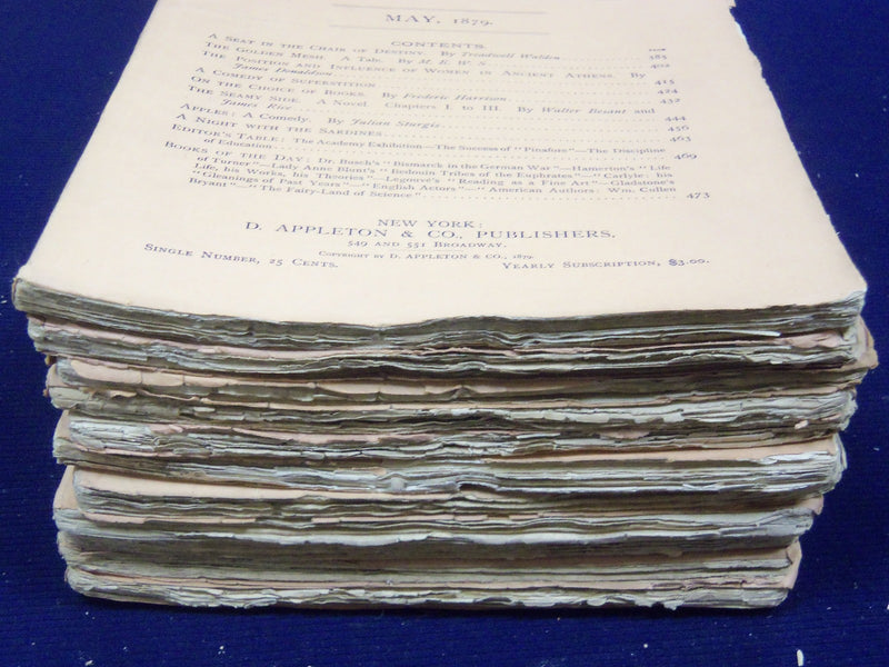 1879 APPLETON'S JOURNAL MAGAZINE LOT OF 11 ISSUES - SPENCER WALPOLE - WR 689