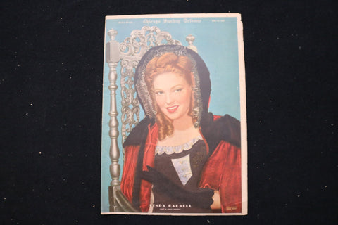 1947 JULY 13 CHICAGO SUNDAY TRIBUNE MAGAZINE - LINDA DARNELL COVER - E 25512