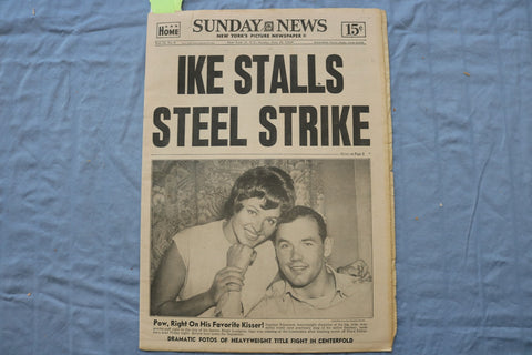 1959 JUNE 28 N.Y. SUNDAY NEWS NEWSPAPER - INGEMAR JOHANSSON CHAMP - NP 9226
