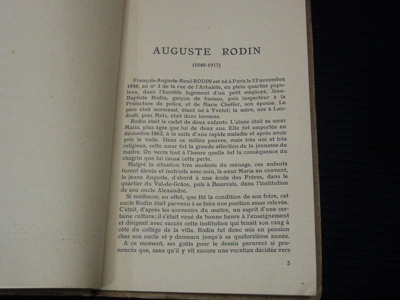 1926 MUSEE RODIN FRENCH CATALOGUE - SOMMAIRE DES OEUVRES - K 2167