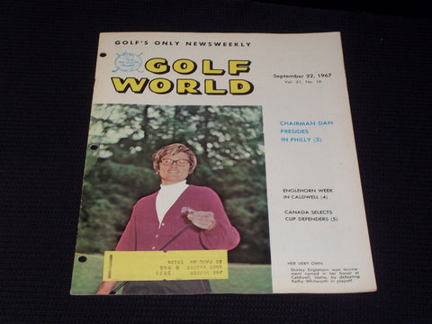 1967 SEPTEMBER 22 GOLF WORLD MAGAZINE - SHIRLEY ENGLEHORN FRONT COVER - E 7244
