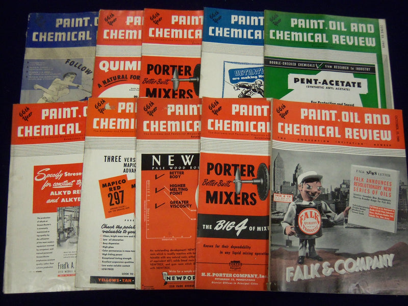 1949 PAINT OIL & CHEMICAL REVIEW MAGAZINE LOT OF 26 ISSUES - GREAT ADS - O 514