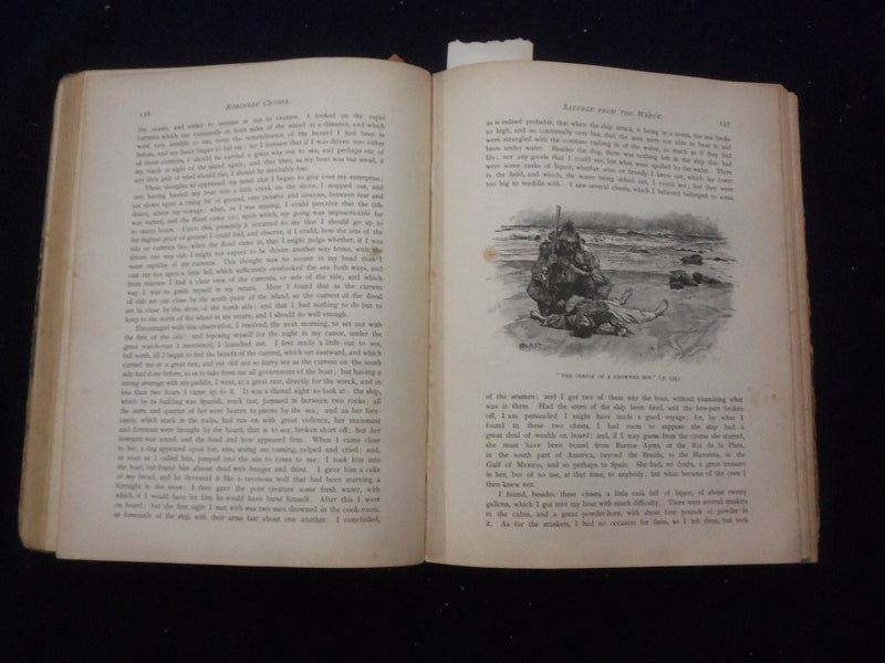 1890'S ROBINSON CRUSOE HARDCOVER BOOK BY DANIEL DEFOE - KD 8360