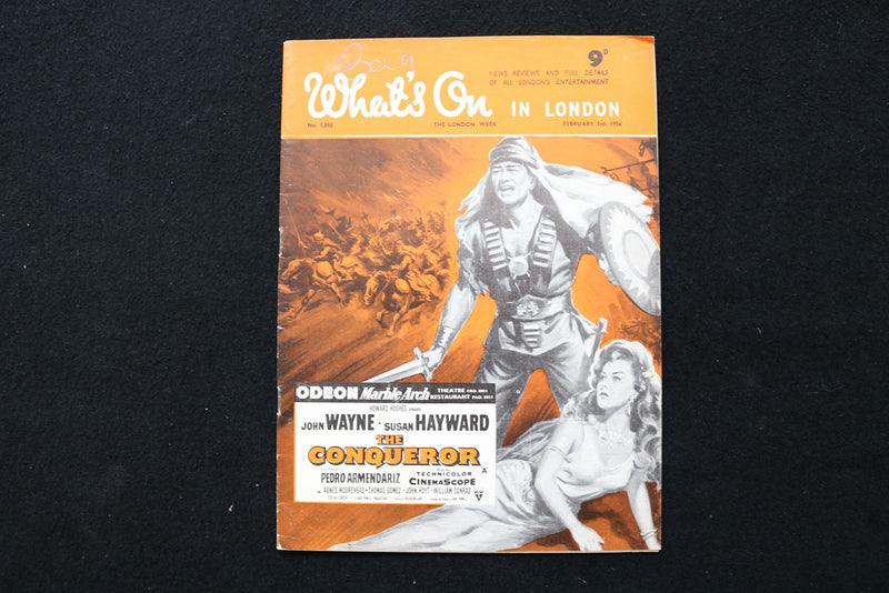 1956 FEB 3 WHAT'S ON IN LONDON MAGAZINE - JOHN WAYNE-S. HAYWARD COVER - E 25238
