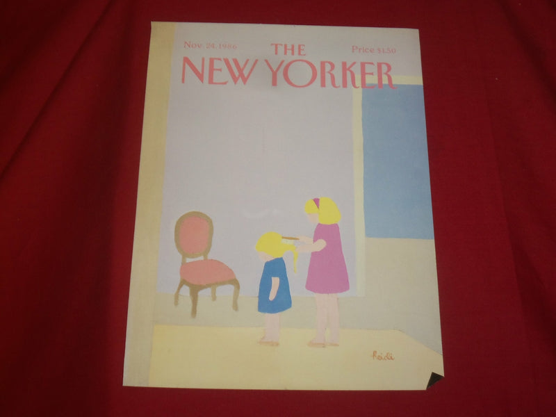 1986 NOVEMBER 24 NEW YORKER MAGAZINE FRONT COVER ONLY - GREAT ART FOR FRAMING