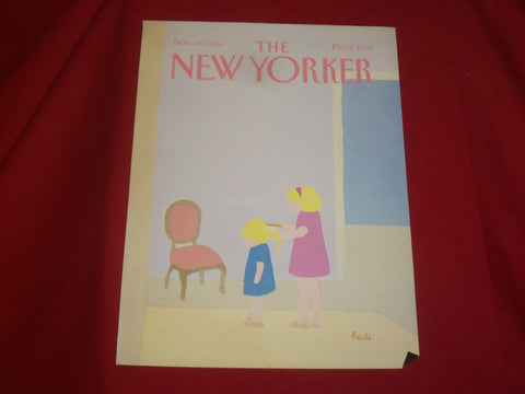 1986 NOVEMBER 24 NEW YORKER MAGAZINE FRONT COVER ONLY - GREAT ART FOR FRAMING