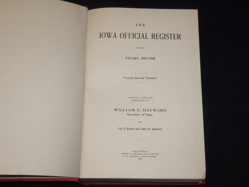 1907-1932 THE IOWA OFFICIAL REGISTER BOUND VOLUMES LOT OF 13 - KD 5