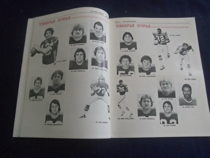 1976 OCT 30 COLLEGE GAME PROGRAM - TEMPLE UNIV VS PENN STATE- KLECKO - ST 6044B