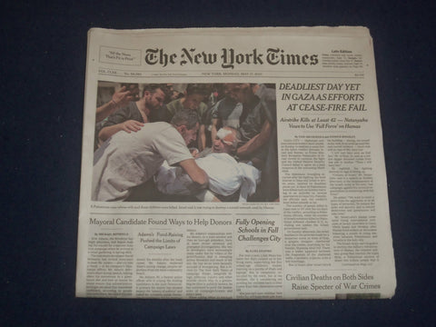 2021 MAY 17 NEW YORK TIMES - DEADLIEST DAY IN GAZA AS EFFORTS AT CEASE-FIRE FAIL