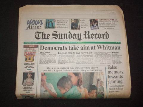 1996 NOV 10 THE SUNDAY RECORD NEWSPAPER - DEMS TAKE AIM AT WHITMAN - NP 8313