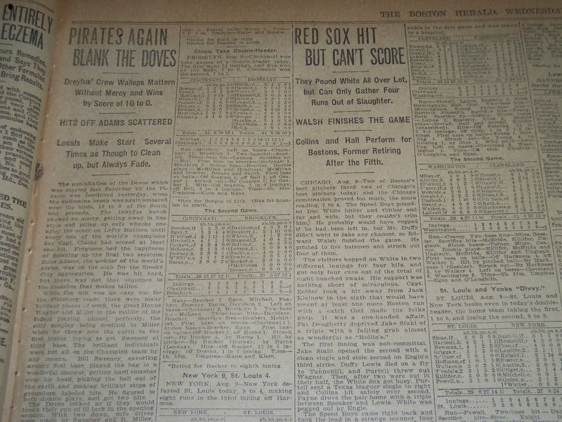 1910 AUGUST 10 THE BOSTON HERALD - GAYNOR SURVIVES ASSASSIN'S SHOT - BH 152