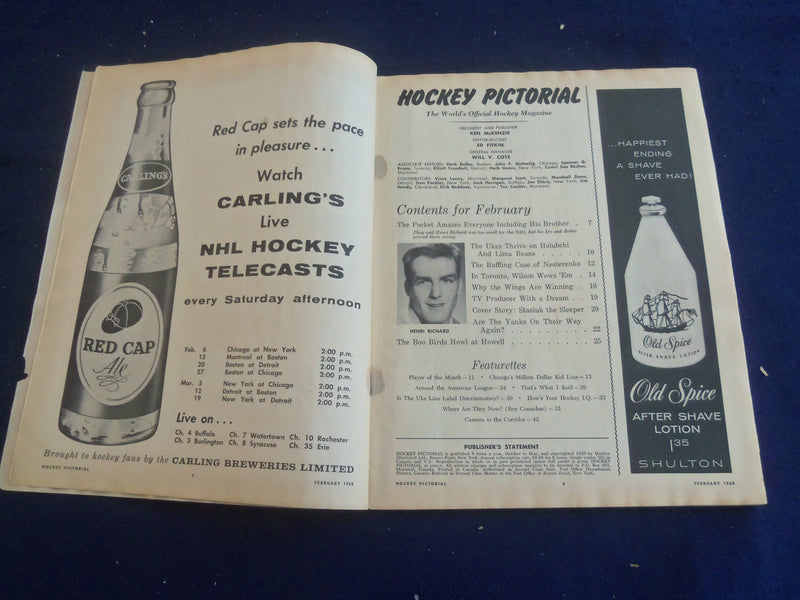 1960 FEBRUARY HOCKEY PICTORIAL MAGAZINE - VIC STASIUK COVER - ST 200J