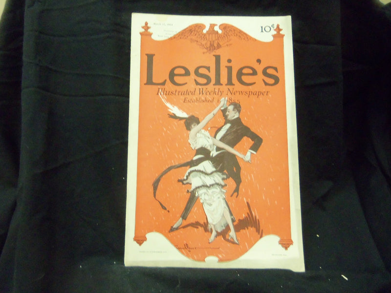 1914 MARCH 12 LESLIE'S WEEKLY MAGAZINE - GREAT PHOTOS & ADS - ST 1268