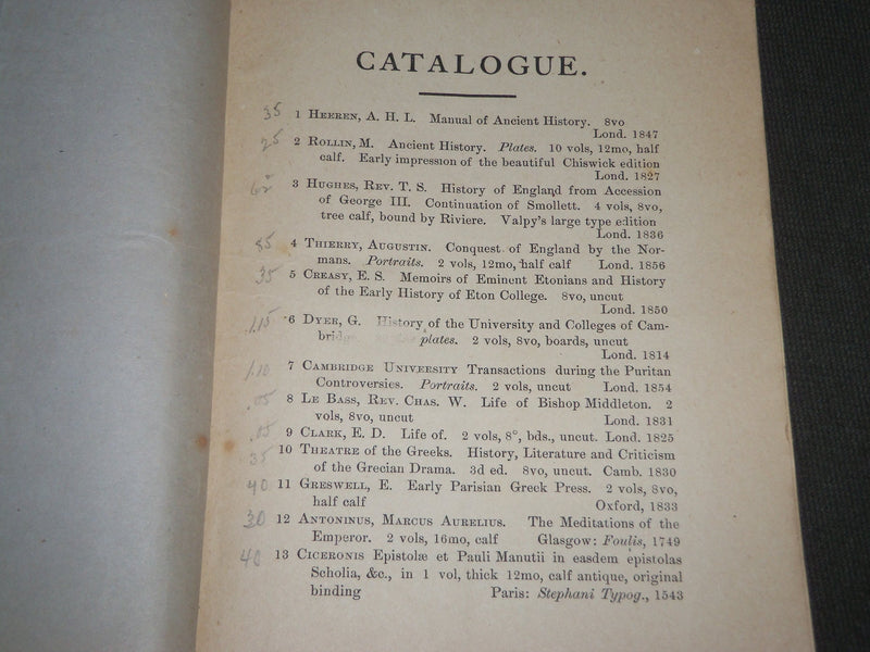 1883 CATALOGUE OF BOOKS LOT OF 5 DIFFERENT - AMERICAN, GERMAN, & U. K - WR 125I