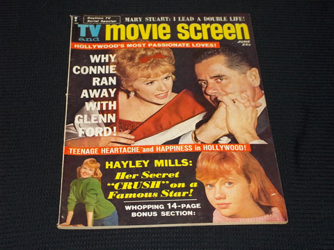 1962 JUNE TV & MOVIE SCREEN MAGAZINE - GLENN FORD CONNIE STEVENS COVER - E 15693
