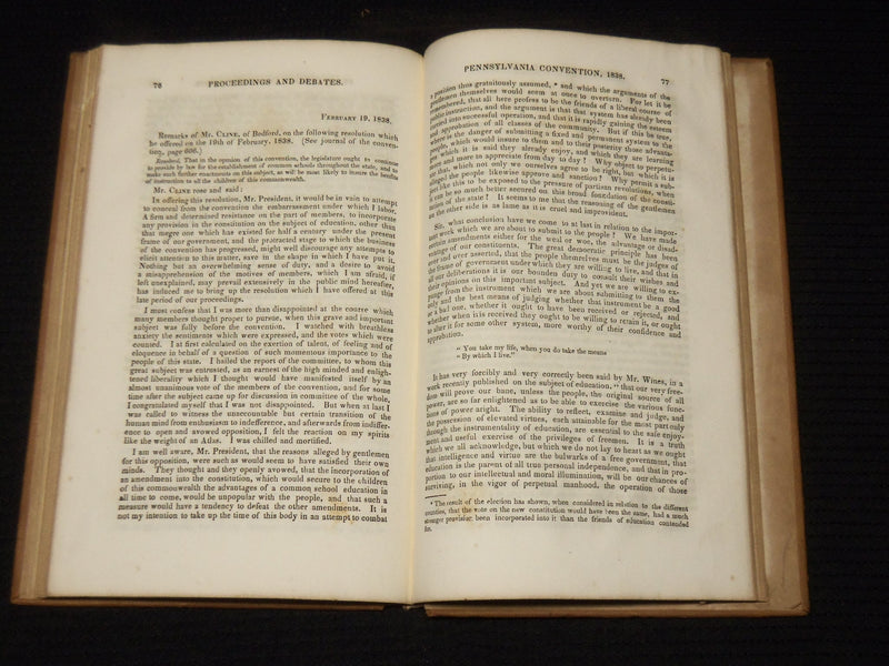 1839 AMENDMENTS TO THE CONSTITUTION PROCEEDINGS VOLUME- PENNSYLVANIA - KD 705O