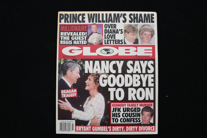 2000 FEBRUARY 15 GLOBE MAGAZINE - RONALD & NANCY REAGAN COVER - E 26404