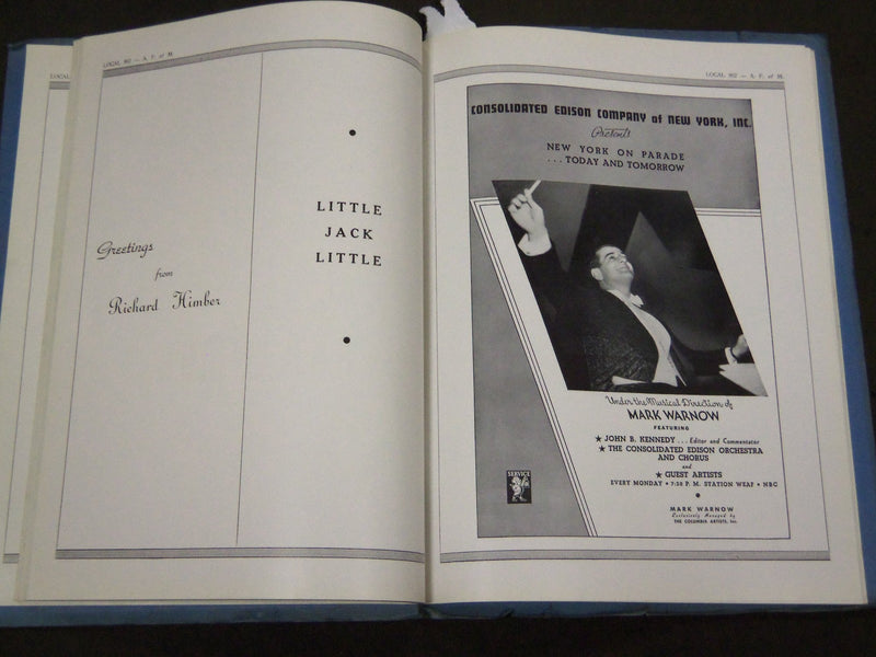 1937 ASSOCIATED MUSICIANS MEDICAL FUND BENEFIT LOCAL 802 PROGRAM - J 2081