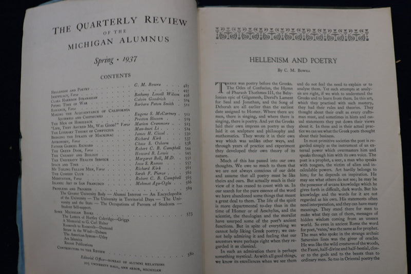 1935-1937 MICHIGAN ALUMNUS QUARTERLY REVIEW MAGAZINE - LOT OF 4 - O 3430