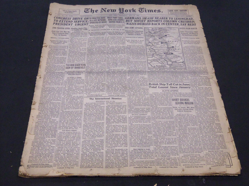 1941 JULY 16 NEW YORK TIMES - DIMAGGIO STREAK REACHES 55 - NT 5158