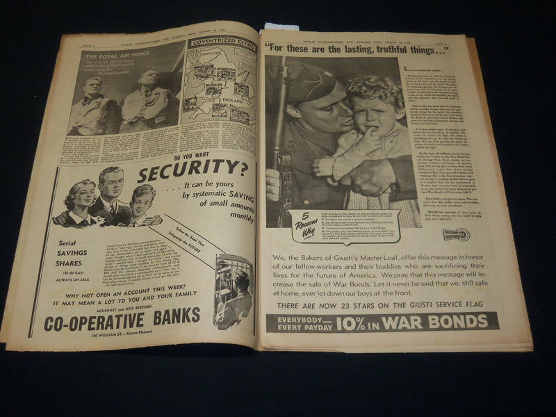 1942 AUGUST 30 STANDARD-TIMES SUNDAY NEWSPAPER - NEW BEDFORD, MASS - NP 4948