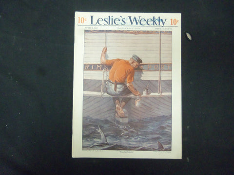 1922 APRIL 1 LESLIE'S WEEKLY MAGAZINE - GREAT COVER, PHOTOS & ADS - ST 3482