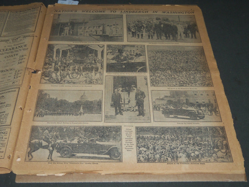 1927 JUNE 12 NEW YORK TIMES - NATION PAY ITS HOMAGE TO LINDBERGH - NT 5067