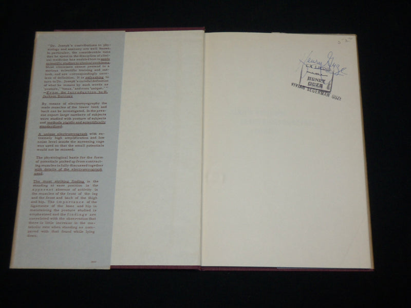 1960 MAN'S POSTURE ELECTROMYOGRAPHIC STUDIES BOOK BY J. JOSEPH, M. D. - KD 6361