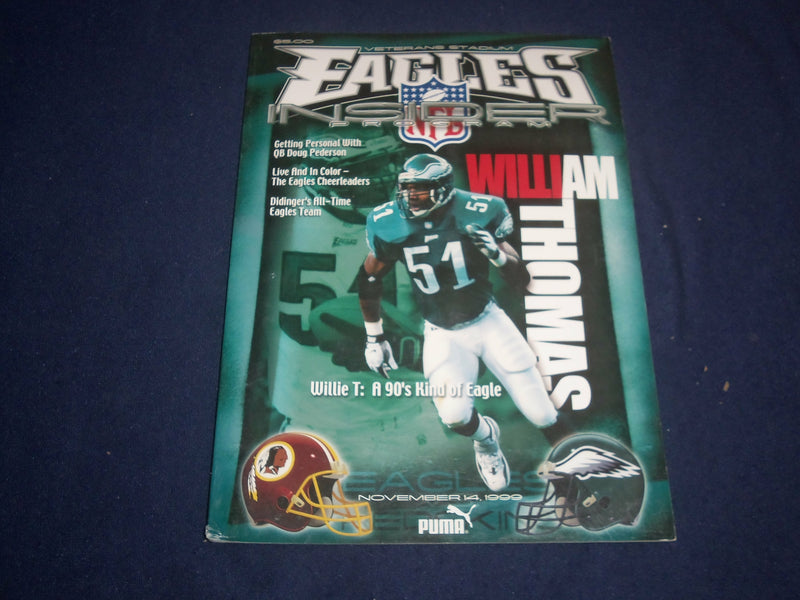 1999 NOV 14 NFL INSIDER MAGAZINE-WASH. REDSKINS AT PHILADELPHIA EAGLES- ST 3811O