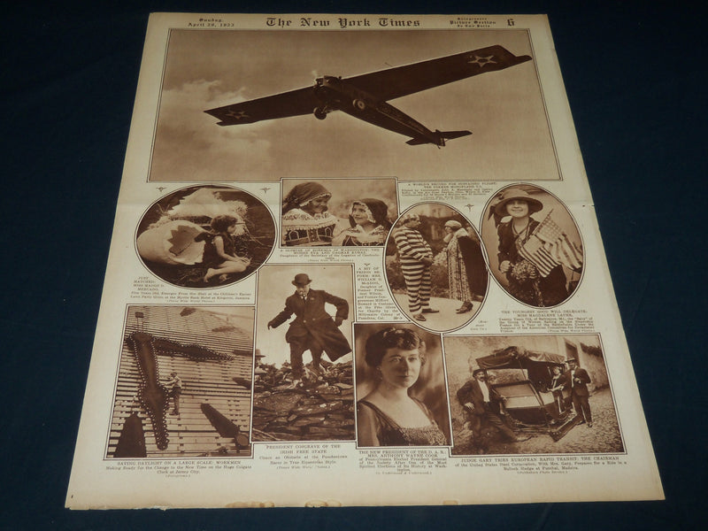 1923 APRIL 29 NEW YORK TIMES PICTURE SECTION - ZR-1 - BABE RUTH - NT 8882
